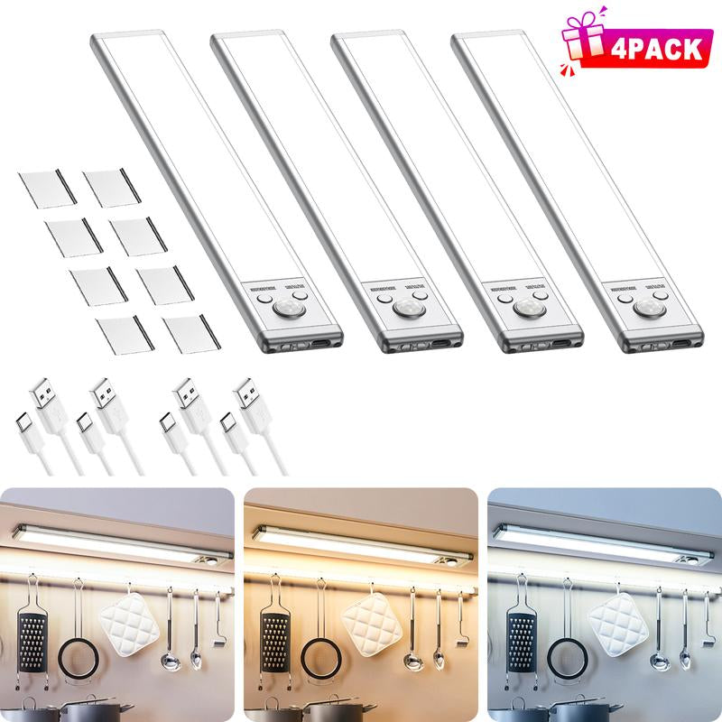 SHINE PAL under Cabinet Lights,Motion Sensor Night Light Indoor,1500Mah USB Rechargeable Light,Magnetic Installation Dimmable Lights for Kitchen,Wardrobe,Pantry, Closet,Bathroom,Stairs,Sink Cabinet,Garage,Valentine'S Day Gift